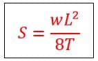 formula of sag for equal span overhead conductor