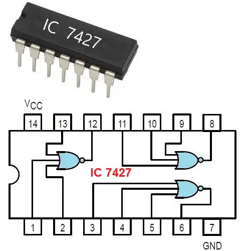 7427 IC pinout diagram
