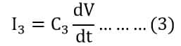  current through the capacitor C3 i