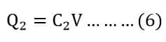  charge stored on the plates of the capacitor C2 