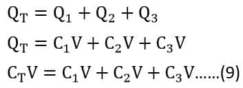 derivation of Parallel Capacitors Equation from the charge equation of capacitor