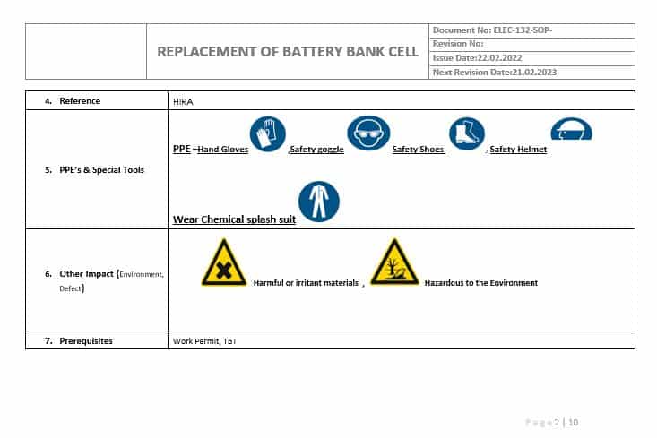 Example of SOP for Replacement of Battery Bank-page2