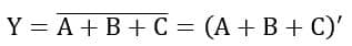  logic expression of three-input NOR gate