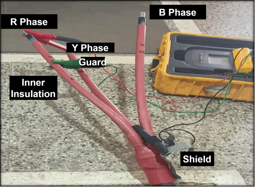 cable megger test- phase conductor