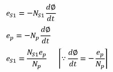 magnitude of the voltage induced in one  parts of  secondary of centre tapped transformer