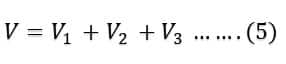 total voltage of series connected inductors