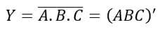 Boolean expression of a three-input NAND gate