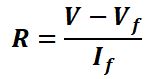 series resistance calculation formula of LED