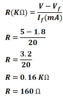 series resistance value calculation of LED