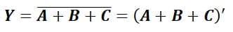 Boolean expression of 3-input NOR gate