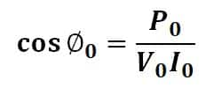 Power factor of the transformer at no load 