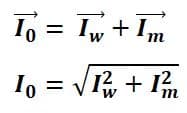 formula for No-load current of Transformer
