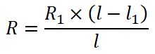 formula for  Resistance of Variable Resistor