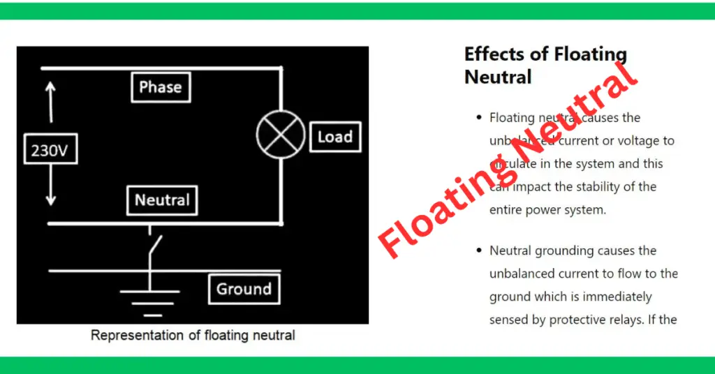 Floating Neutral- Effect and How to Test & Fix it