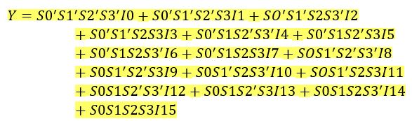 logical expression OF 16 x1  MUX