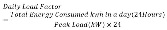 Daily Load Factor formula