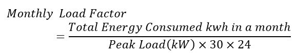 Monthly Load Factor formula