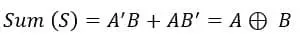 Boolean function for sum (S)