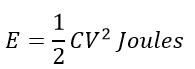 formula for energy stored in capacitor