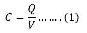 formula for capacitance of a capacitor