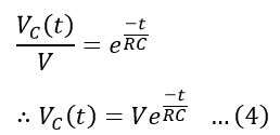 Discharging equation of capacitor