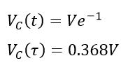 capacitor discharge voltage after one time constant