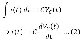 transient current through capacitor during charging- transient response of capacitor