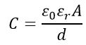 formula of capacitance with dielectric material