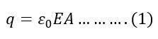 Flux across the surface according to Gauss' law