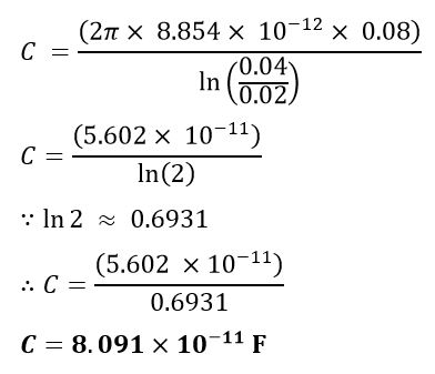 Numerical Example (1)  on cylindrical capacitor