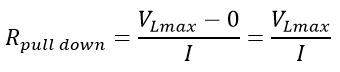 formula for Resistance Value of Pull-Down Resistor