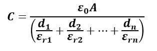 capacitance formula of  n-composite dielectric mediums