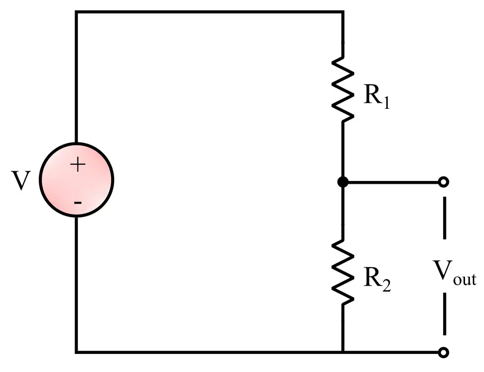 Unloaded Voltage Divider circuit diagram