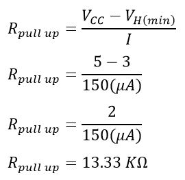 calculation of pull up resistor value
