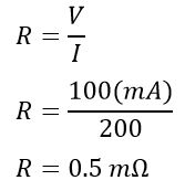 calculation of shunt resistance value 