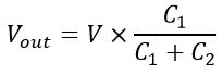  voltage across capacitor C2 in voltage division circuit