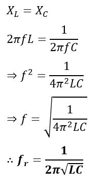 derivation of Resonance Frequency of parallel resonance circuit