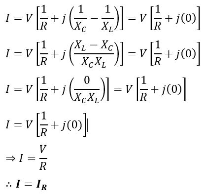 derivation for Circuit Current at Parallel Resonance