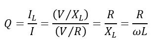 quality factor derivation of LCR circuit