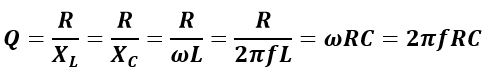Q factor formula for rlc circuit