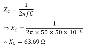 numerical problem-2- calculation of capacitive reactance