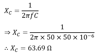 numerical problem-3- calculation of capacitive reactance