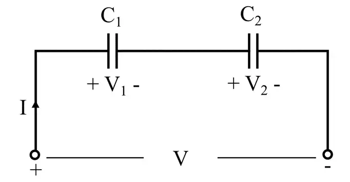 Capacitors In Series Circuit Diagram And Formula