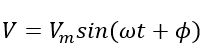 sinusoidal wave equation with its phase angle