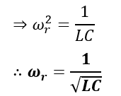 formula for Resonance Frequency at Series Resonance