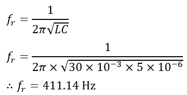 resonant frequency of the series resonance circuit- numerical problem