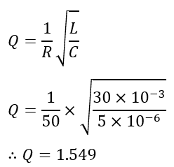 quality factor of  series resonance circuit- numerical problem