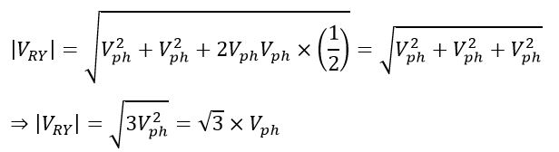 Relationship between Line and Phase Voltages in Star Connected System