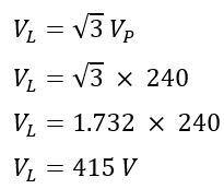 solved example on line voltage and phase voltage