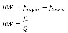 bandwidth of parallel resonance circuit